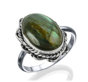 Recién llegados, cristales de joyería ajustables, piedras preciosas curativas facetadas, anillos de cristal de labradorita natural para regalo - Product Image 1