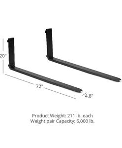 อะไหล่แท้ใหม่เอี่ยม ใบมีดยกพาเลทขนาด 72 นิ้ว คลาส 3 อุปกรณ์เสริม รับน้ำหนักได้ 6000 ปอนด์ รับประกัน 1 ปี OEM DIY - Product Image 4
