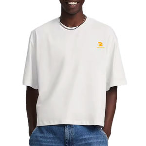 T-shirt Boxy 100% coton pour homme de haute qualité Gym Fitness Wear Ras du cou couleur unie Slim Fit pour l'entraînement et l'entraînement - Product Image 1