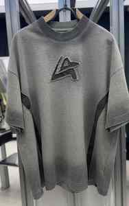 Camiseta personalizada lavada Retro de marca de moda, camiseta de manga corta de Color gradualmente cambiante desgastada para hombres - Product Image 6