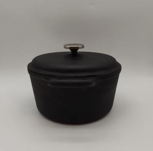 หม้อตุ๋นฐานเรียบสีดำพร้อมฝาปิด สำหรับงานจัดเลี้ยง งานสังสรรค์ในครอบครัว การทำอาหารประจำวัน และการเสิร์ฟ จากประเทศอินเดีย - Product Image 6