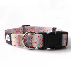 Meilleure qualité bricolage colliers de chien nouveau Design écologique Nylon Polyester luxe impression Style plume décoration laisses pour animaux de compagnie pour - Product Image 6