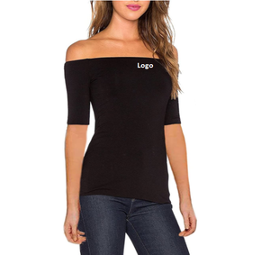 Blusa femenina de manga larga ajustada con hombros descubiertos, camisa Sexy ajustada para mujer, ropa informal de trabajo, venta al por mayor - Product Image 2
