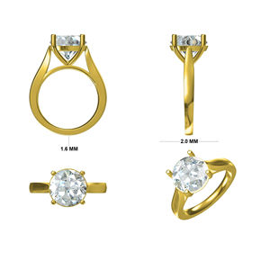 Romantique 2.00 ct Lab Grown Emerald Halo Bague de fiançailles 14K Rose Gold Luxury OEM Diamond Ring Wholesale Diamond Ring - Product Image 6