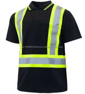 Wholesale Breathable Hi <b>Vis</b> <b>T</b>-<b>Shirt</b> Breathable Work Wear Reflective Pattern Safety Blue Made PolyesterCotton Knitted Formal - Product Image 5