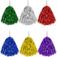 Pompons de cheerleading personnalisés avec poignée en plastique, pompons métalliques pour les équipes sportives et les spectacles de danse