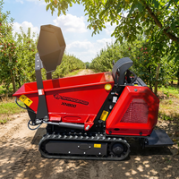 Dumper sur chenilles Rhinoceros XN800, capacité de charge 800 kg, benne 260 litres, basculement hydraulique, idéal pour travaux en serre, pour l'exportation