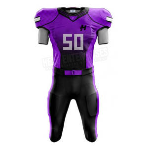 2023 Uniforme de football américain Couleurs violettes et noires Séchage rapide Conception de haute qualité pour une utilisation sportive - Product Image 1