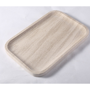 Plateau de service en marbre sans poignées, plateau décoratif pour la cuisine, table basse, salon, décoration polyvalente pour les fêtes - Product Image 3