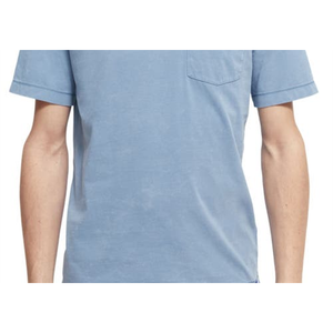 Scotch Soda XXL Oversize <b>T</b>-<b>Shirt</b> Organic Cotton <b>Pocket</b> Tee Cosmos Blue Yarn Dyed Jersey Screen Print Model Number <b>T</b>-<b>Shirts</b> - Product Image 3