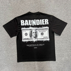 T-shirts graphiques Boxy surdimensionnés de haute qualité en coton pour hommes Style décontracté T-shirt lourd à grosses lettres imprimées pour hommes - Product Image 1