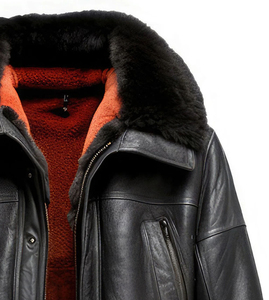 Manteau long en cuir véritable fait main pour homme, de luxe, coupe ajustée, écologique, respirant, épais et tendance pour l'hiver - Product Image 6