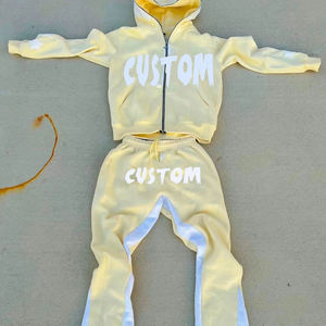 Survêtements à fermeture éclair pour hommes imprimés personnalisés, coupe régulière, 100% coton molletonné, poids lourd, grande taille, vêtements de travail, vêtements de sport, hiver - Product Image 2