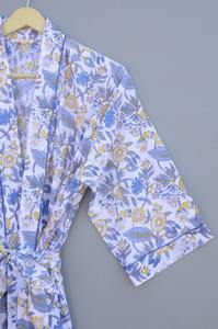 ชุดกิโมโนผ้าฝ้ายพิมพ์ลายดอกไม้สำหรับผู้หญิง, ชุดคลุมอาบน้ำขนาดพิเศษชุดนอนลายดอกไม้สำหรับฤดูร้อน - Product Image 4