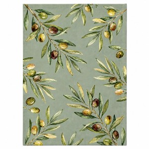 100% Cotton <strong>Tea</strong> <strong>Towels</strong> Vintage Olive Branch <strong>Sage</strong> <strong>Green</strong> Retro Style Kitchen <strong>Towels</strong> Linens 40x60cm - Product Image 1