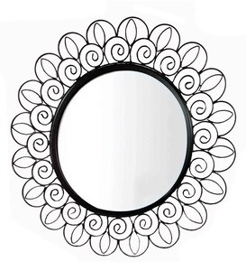 Espejo de pared de media luna de estilo moderno impreso personalizado Artesanía artística de acero chapado en metal con acabado de cobre antiguo - Product Image 2