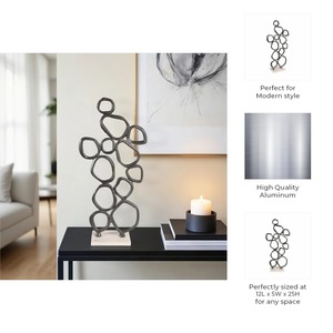 Objet de table en métal moderne de haute qualité, design élégant et artistique, accent décoratif pour la maison et le bureau contemporains, en provenance d'Inde - Product Image 3