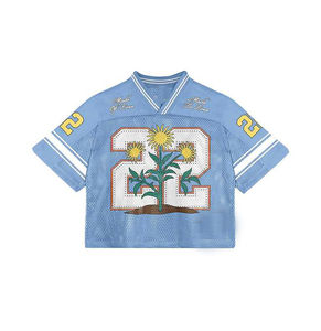 Maillot de football rétro américain de haute qualité en gros, streetwear personnalisé, sérigraphie courte, respirant, taille plus, unisexe - Product Image 5