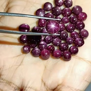 พลอยอาเกตธรรมชาติทรงดาว ขนาดคละแบบ คาโบชอง พลอยหลวม ขนาด 5 มม.-10 มม. สีแดงและชมพู รูปดาว 6 แฉก ขัดเงา/เคลือบน้ำมัน ได้รับการรับรองจาก CNAS สำหรับทำเครื่องประดับ - Product Image 2