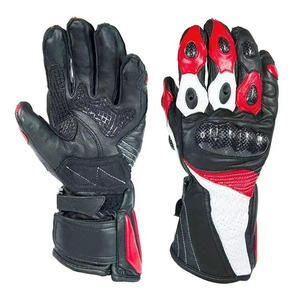 Gants de moto d'hiver en cuir perforé, à doigts complets, compatibles écran tactile, avec fermeture éclair, écologiques, pour la conduite et le cyclisme sportif - Product Image 5
