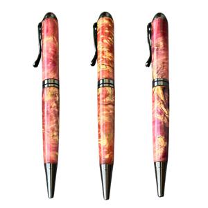 Stylo à bille de luxe fait main de haute qualité 0,7 mm en bois d'aquamarine stabilisé, collection de stylos signature, stylos promotionnels HHPEN - Product Image 1