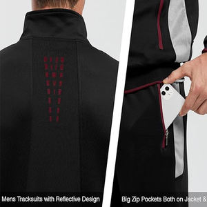 Chándales de algodón 100% de Pakistán, chándal para correr de 2 piezas para hombre, chándal Atlético informal con cremallera completa y bolsillos laterales 2025 - Product Image 4