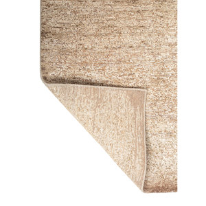 พรมขนสัตว์ผสมไหมถักมือสีเบจน้ำตาล รุ่น AKWS-13054 ลายแบบนามธรรม สำหรับตกแต่งบ้าน ห้องนั่งเล่น ห้องโถง รูปทรงสี่เหลี่ยมผืนผ้า เหมาะสำหรับวัยรุ่น - Product Image 5