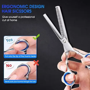 Venta directa de fábrica, tijeras de peluquero de corte de pelo de acero inoxidable, tijeras de adelgazamiento, tijeras de corte de pelo - Product Image 6