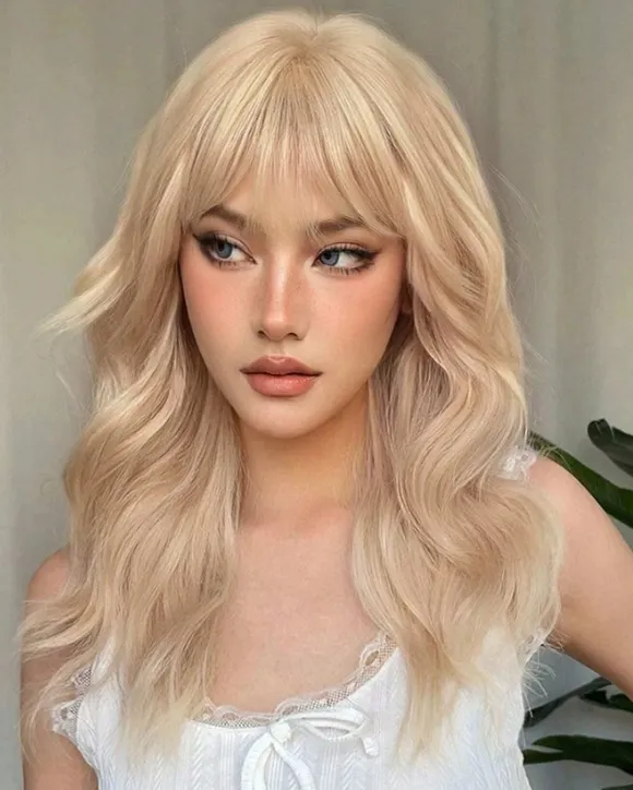 613# Bangs Schlussverkauf Vivi Bang Für Damen instagram beliebte Schönheitshaar Bang Haarverlängerungen Voluminisierung