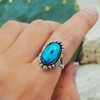 Anillo turquesa con detalle navajo - Product Image 1