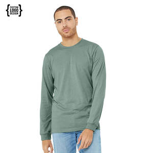 T-shirt à manches longues à col rond en coton 100% pour homme, imprimé sur mesure, t-shirt à manches longues uni à col rond - Product Image 3