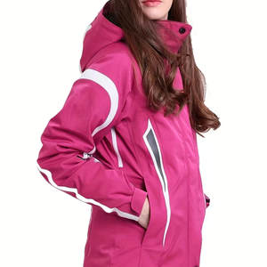 Servicios OEM, Chaqueta de Esquí de Punto Transpirable y Cálida para Mujer, de Alta Calidad, Personalizada, con Capucha y Cremallera, Color Rosa - Product Image 3