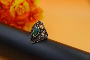แหวนหมั้นแต่งงานแบบเงินสเตอร์ลิงทันสมัยสำหรับผู้หญิงแหวนเพทายสีเขียวหินมาร์คีเซลสำหรับงานปาร์ตี้เครื่องประดับแฟชั่น - Product Image 3