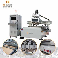 Router CNC de Corte de Cuatro Pasos 1328 con Cambiador de Herramientas Neumático de Una Estación, Sistema LNC, Máquina para Fabricación de Muebles de Madera