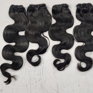 Meilleures extensions de cheveux naturels vierges indiens Remy de qualité supérieure, 100% bruts, lisses, en paquet, cuticules alignées - Product Image 1