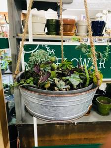 Jardinières suspendues rondes en métal galvanisé pour jardin extérieur, pot pour balcon extérieur, Patio, maison, décoration de jardin - Product Image 6