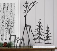 Sculpture de cerf en aluminium la plus étonnante, meilleure qualité, finition noire, sculpture de cerf en métal de grande taille pour la décoration de table