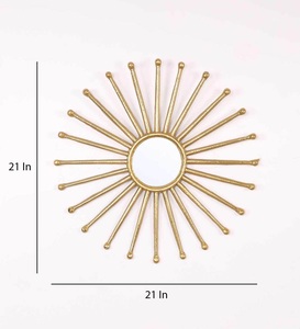 Miroir de maquillage en fil de fer au design de luxe Miroir mural décoratif de haute qualité avec revêtement en poudre d'or - Product Image 4