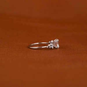 IGI certifié 2.0 CT coupe ronde diamant cultivé en laboratoire 14KT bague plaquée or blanc proposition de conception florale bagues fines romantiques - Product Image 6