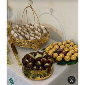 Luxury Metal Nuts <b>Serving</b> Bowls Silver <b>Gold</b> Leaf Branch Pedestal Safe Decorative Fruit Salad Bowl <b>Gold</b> Branch <b>Spoon</b> 24pcs MOQ - Product Image 3