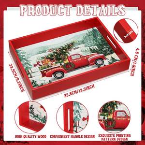 ถาดตกแต่งคริสต์มาสสีแดงสุดหรูสำหรับตกแต่งคริสต์มาสงานหัตถกรรมเงินหรูหรา - Product Image 4