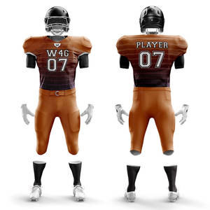 Ensembles d'uniformes de football américain pour adultes imprimés par transfert de chaleur conçus sur mesure 100% polyester équipe personnalisée évacuant l'humidité à séchage rapide - Product Image 4