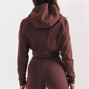 ชุดวอร์มแขนยาวสำหรับผู้หญิงชุดกีฬาแบบสวมหัวของผู้หญิงชุดกีฬาสำหรับออกกำลังกายโลโก้ออกแบบได้ตามต้องการ - Product Image 5