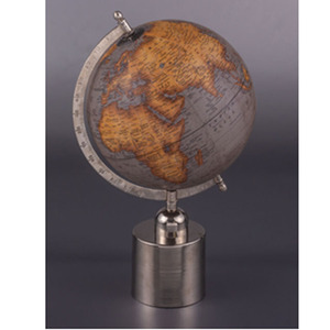 Base de aluminio pulido Globo del mundo giratorio Adorno de escritorio Océano negro 14 pulgadas Escritorio giratorio Astrología - Product Image 2