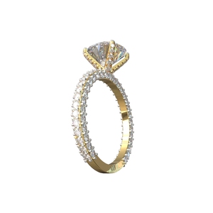 Avarta 14K GOLD 2กะรัตเพชรโมอิสซาไนต์ค๊อกเทลแหวน - Product Image 4