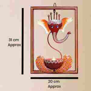 Porte-bougie mural Ganesha spirituel de qualité supérieure, éclairage indien pour la prière, décoration intérieure, festival Diwali et cadeaux d'entreprise - Product Image 5