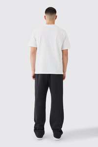 เสื้อทีเชิ้ตโอเวอร์ไซส์ผ้าคอตตอน100% หนาสำหรับผู้ชายเสื้อยืดบอคซี่โอเวอร์ไซส์แบบเรียบหรูสำหรับผู้ชาย - Product Image 3