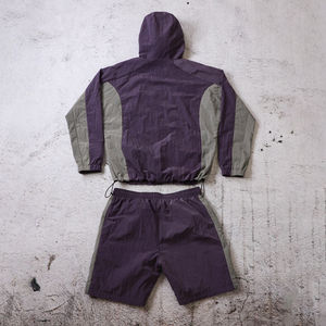 Fabricants personnalisés de survêtements coupe-vent à blocs de couleurs ensemble de survêtements de sport coupe-vent en nylon tissé de haute qualité - Product Image 3