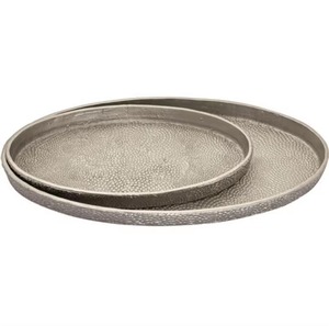 Ensemble de plateaux de service en aluminium pur martelé rectangulaire Offre Spéciale durable de qualité supérieure pour un service élégant - Product Image 3