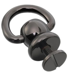 JSCREW シカゴ パシファイヤーリング スタッドスクリュー 回転ボールポストヘッドボタン Dリング ネイルリベット 亜鉛メッキ真鍮鉄製 袋詰め - Product Image 1